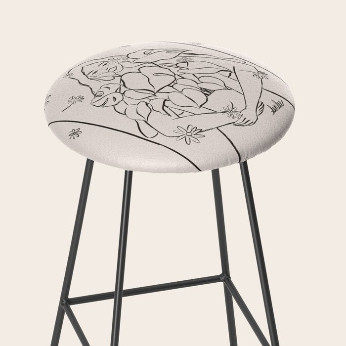 Falling Flowers lines Stool Gallery Image 2