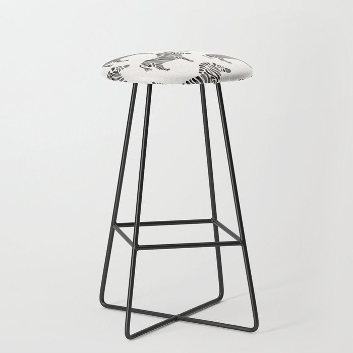 Zebras - Black & White Palette Stool Gallery Image 1