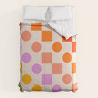 Bold Playful Checks and Dots Pattern - Rainbow colours Comforter Gallery Image 6