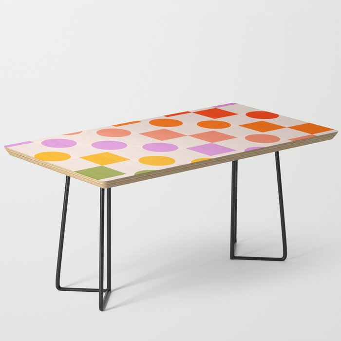 Bold Playful Checks and Dots Pattern - Rainbow colours Coffee Table Gallery Image 1