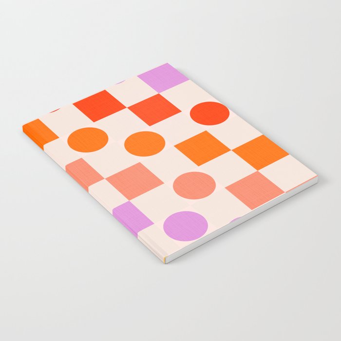 Bold Playful Checks and Dots Pattern - Rainbow colours Notebook Gallery Image 2