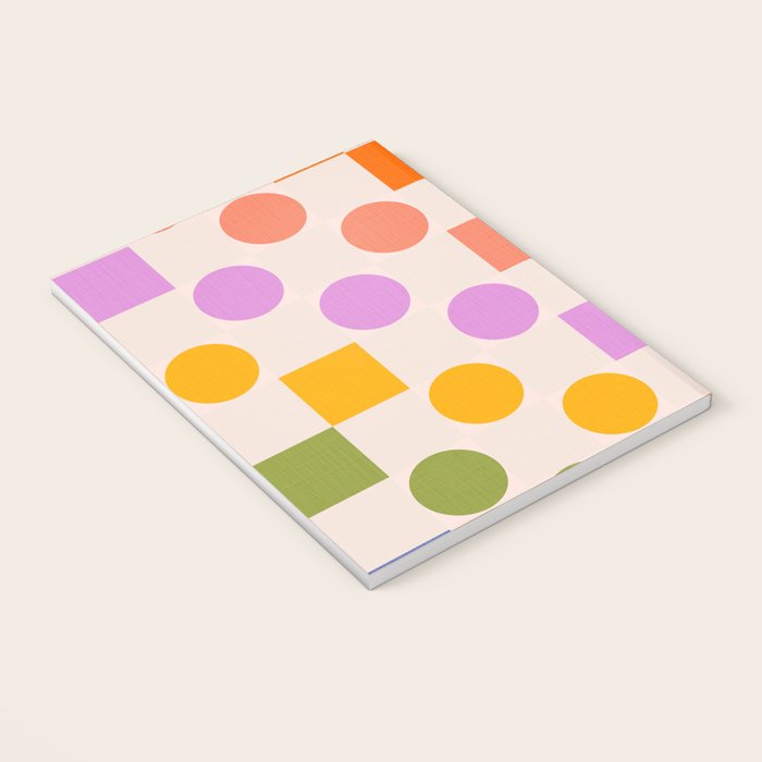 Bold Playful Checks and Dots Pattern - Rainbow colours Notebook Gallery Image 3