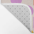 Bold Playful Checks and Dots Pattern - Rainbow colours Bath Mat Gallery Image 2