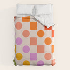 Bold Playful Checks and Dots Pattern - Rainbow colours Duvet Cover Gallery Image 6