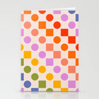 Bold Playful Checks and Dots Pattern - Rainbow colours Stationery Card Gallery Image 2