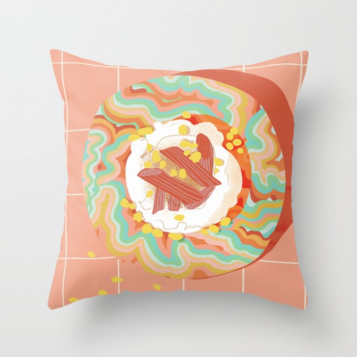 Marble Plate Pink Throw Pillow Gallery Image 6
