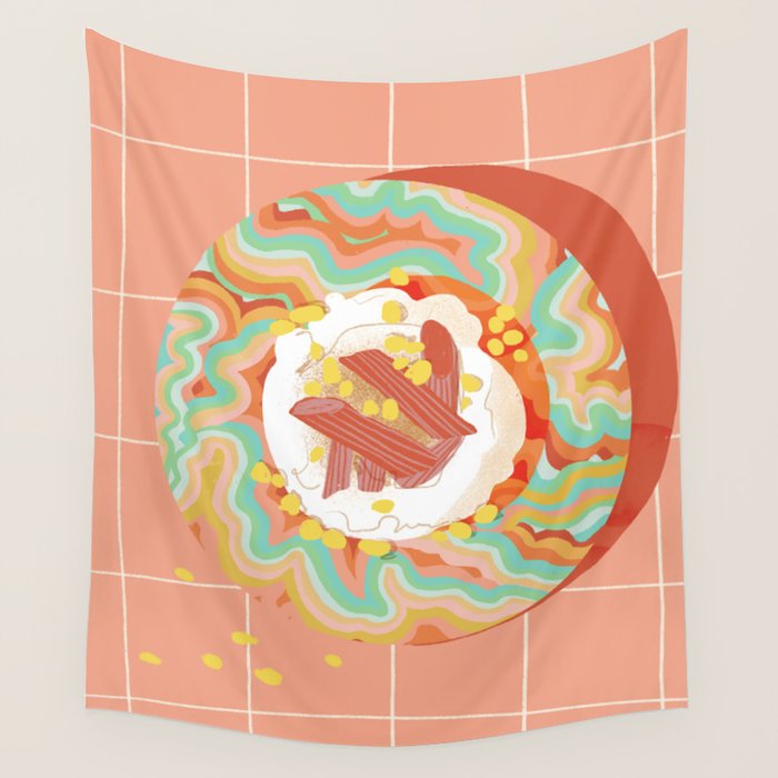 Marble Plate Pink Wall Tapestry Gallery Image 4