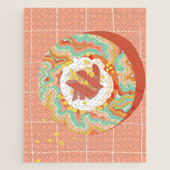 Marble Plate Pink Jigsaw Puzzle Gallery Image 1