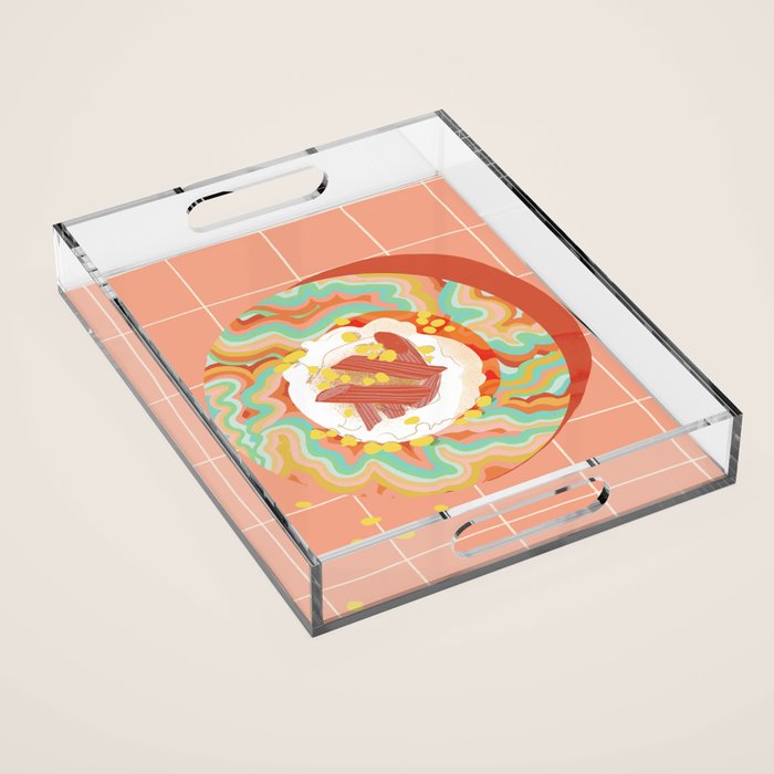 Marble Plate Pink Acrylic Tray Gallery Image 1