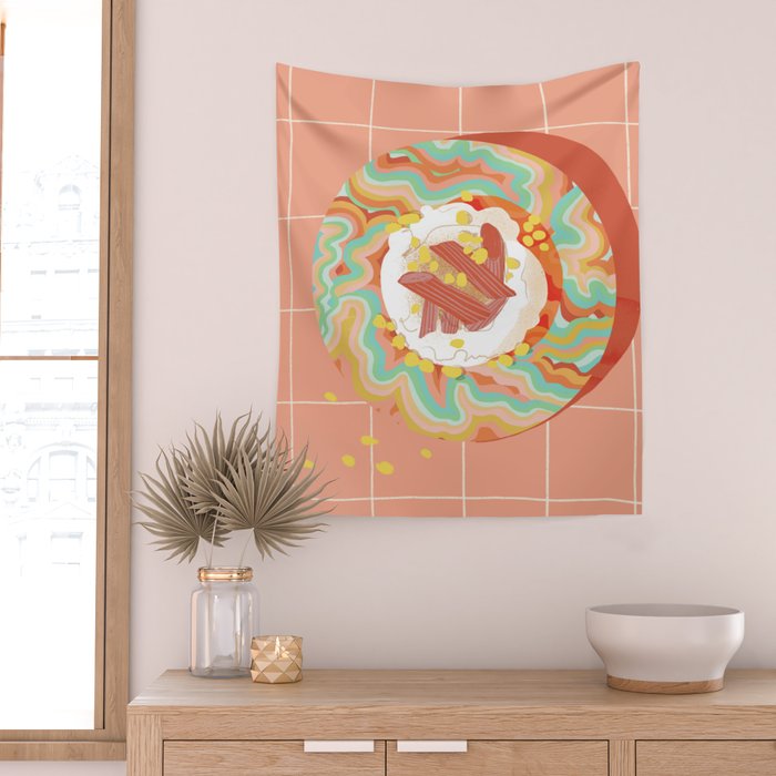 Marble Plate Pink Wall Tapestry Gallery Image 2