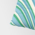 Wavy Stripes XXVII - Beachy Blue and Green Pillow Sham Gallery Image 4