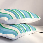 Wavy Stripes XXVII - Beachy Blue and Green Pillow Sham Gallery Image 3