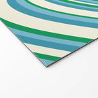 Wavy Stripes XXVII - Beachy Blue and Green Welcome Mat Gallery Image 2