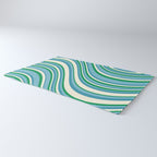 Wavy Stripes XXVII - Beachy Blue and Green Rug Gallery Image 3
