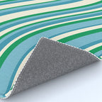 Wavy Stripes XXVII - Beachy Blue and Green Rug Gallery Image 4