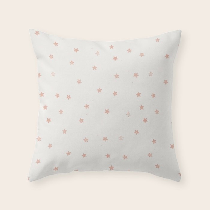 Little Stars Cream & Peach Throw Pillow Gallery Image 6