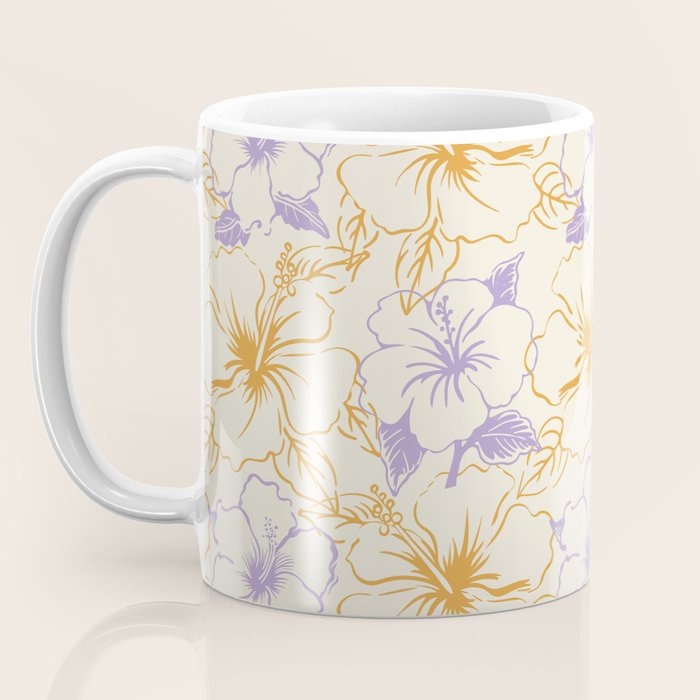 Colorful tropical hibiscus flower art pattern Coffee Mug Gallery Image 3