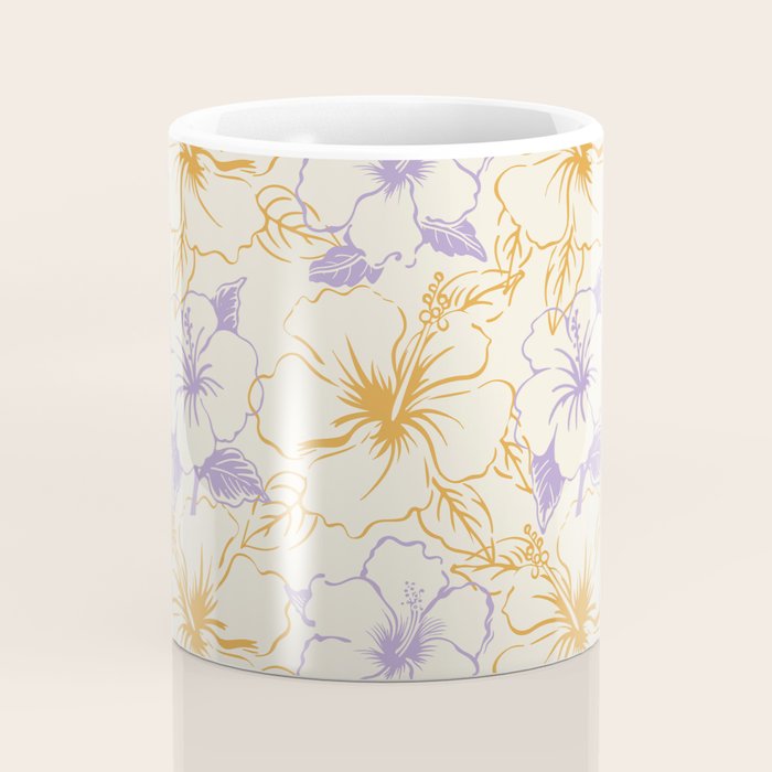Colorful tropical hibiscus flower art pattern Coffee Mug Gallery Image 4