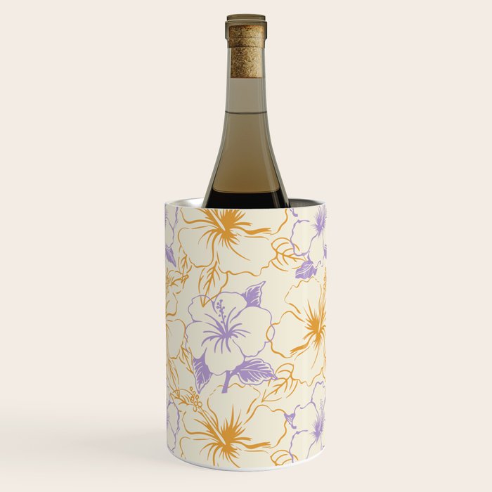 Colorful tropical hibiscus flower art pattern Wine Chiller Gallery Image 3