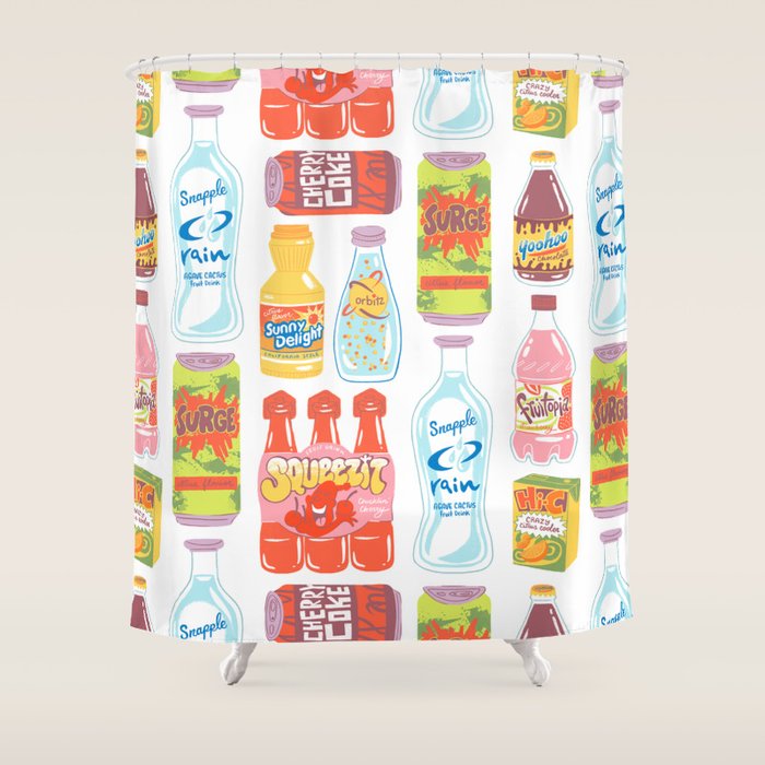 90s Drinks Shower Curtain Gallery Image 1