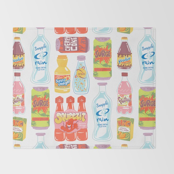 90s Drinks Throw Blanket Gallery Image 2
