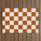 Checkered (Rust Cream) Outdoor Rug Gallery Image 1