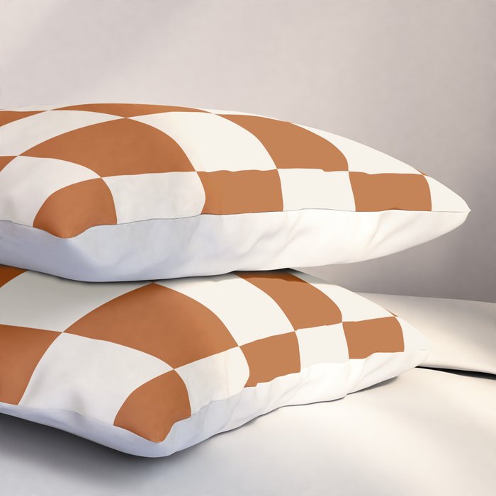 Checkered (Rust Cream) Pillow Sham Gallery Image 3