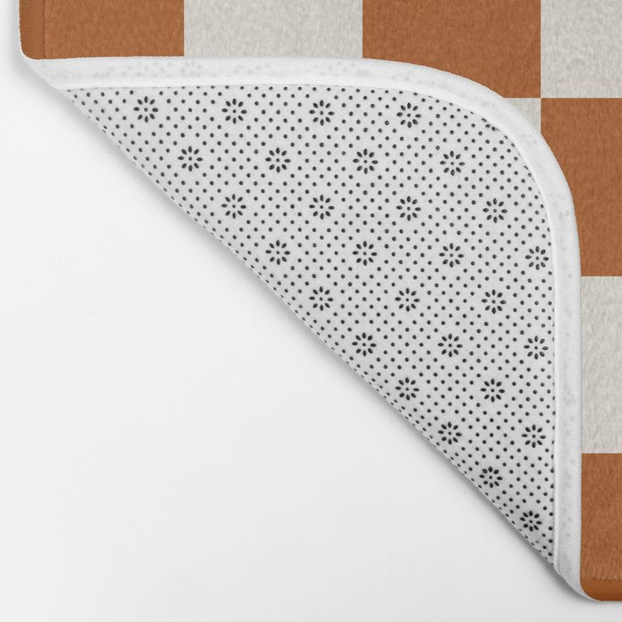 Checkered (Rust Cream) Bath Mat Gallery Image 2