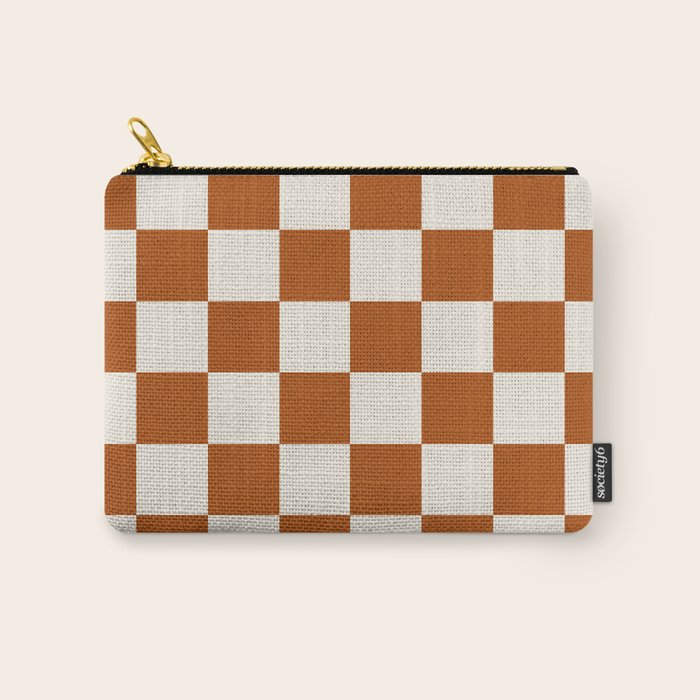 Checkered (Rust Cream) Carry All Pouch Gallery Image 1