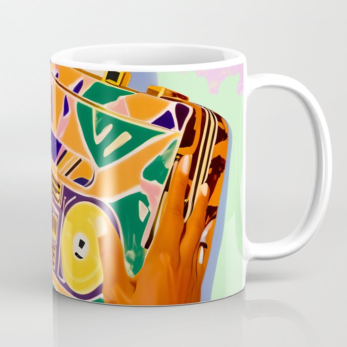 A Suitcase Full of Memories, Retro Cassette Music Mix Tape, Vintage Concept Eclectic Hands Bags Fashion Bohemian Painting Coffee Mug Gallery Image 1