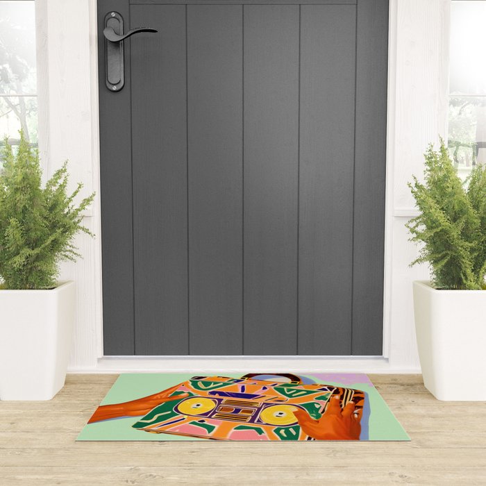 A Suitcase Full of Memories, Retro Cassette Music Mix Tape, Vintage Concept Eclectic Hands Bags Fashion Bohemian Painting Welcome Mat Gallery Image 3