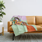 A Suitcase Full of Memories, Retro Cassette Music Mix Tape, Vintage Concept Eclectic Hands Bags Fashion Bohemian Painting Throw Blanket Gallery Image 1