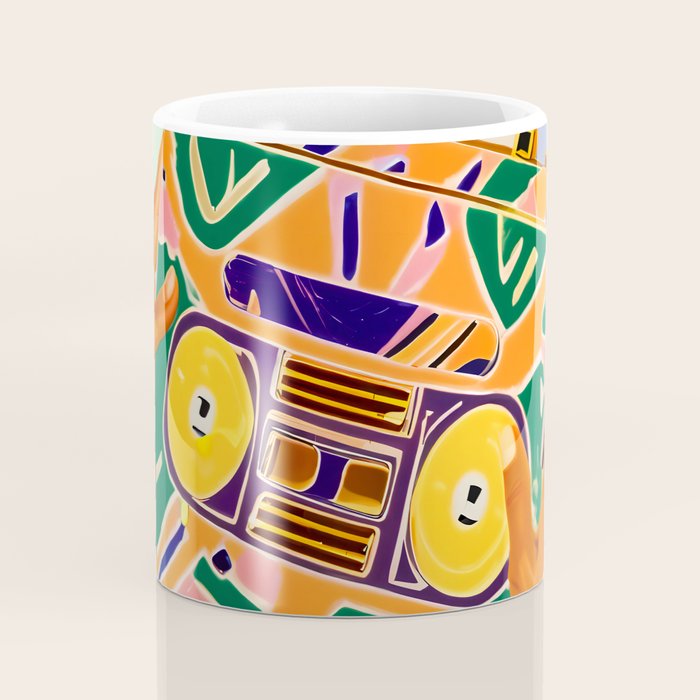 A Suitcase Full of Memories, Retro Cassette Music Mix Tape, Vintage Concept Eclectic Hands Bags Fashion Bohemian Painting Coffee Mug Gallery Image 4