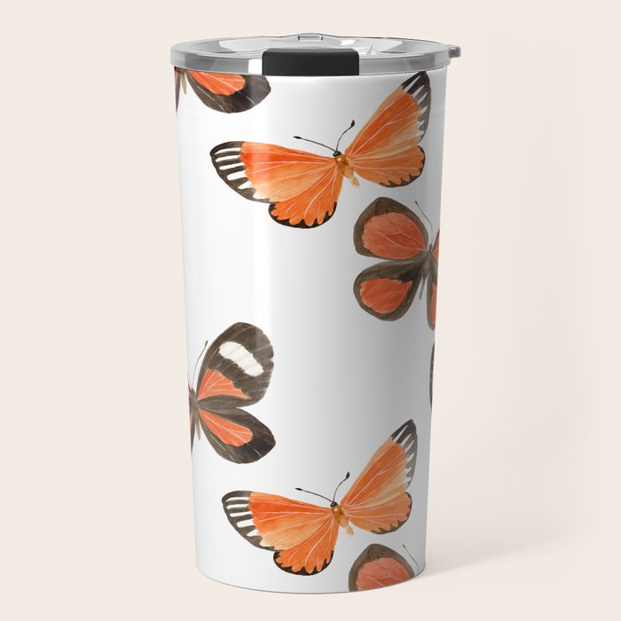 Orange Butterflies Travel Mug Gallery Image 1