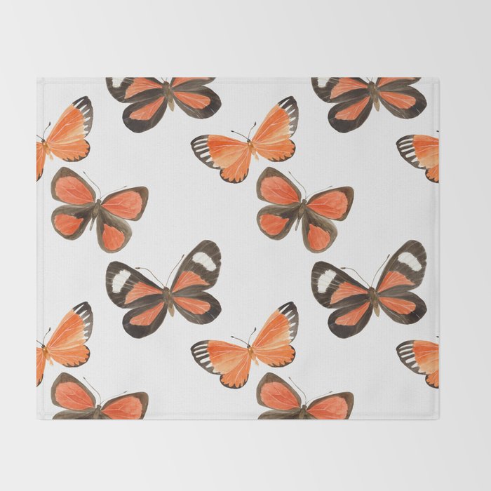Orange Butterflies Throw Blanket Gallery Image 2
