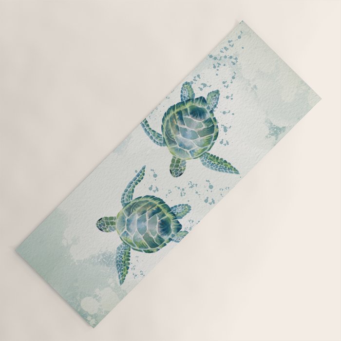 Two Sea Turtles  Yoga Mat Gallery Image 1