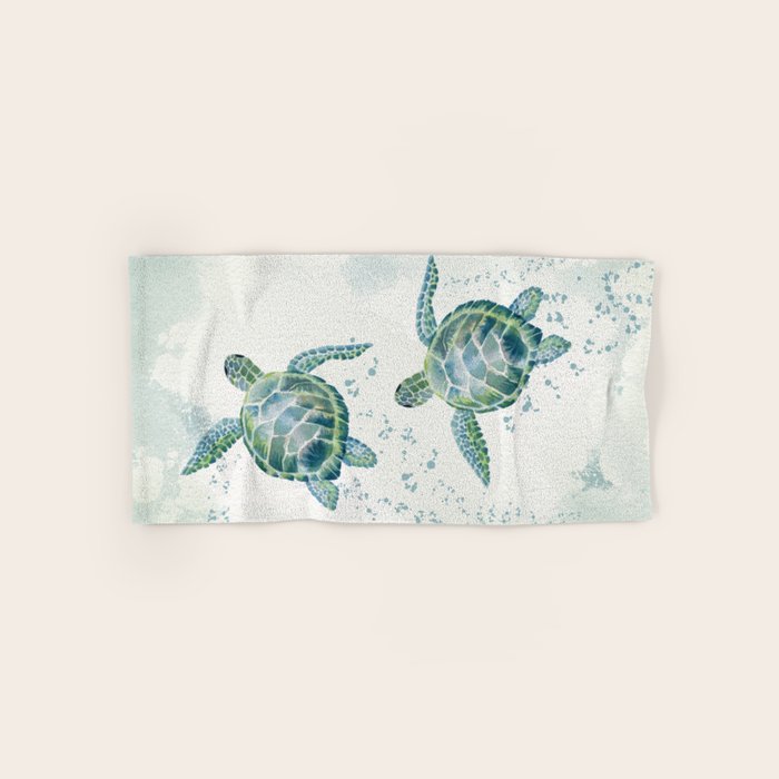 Two Sea Turtles  Bath Towel Gallery Image 1