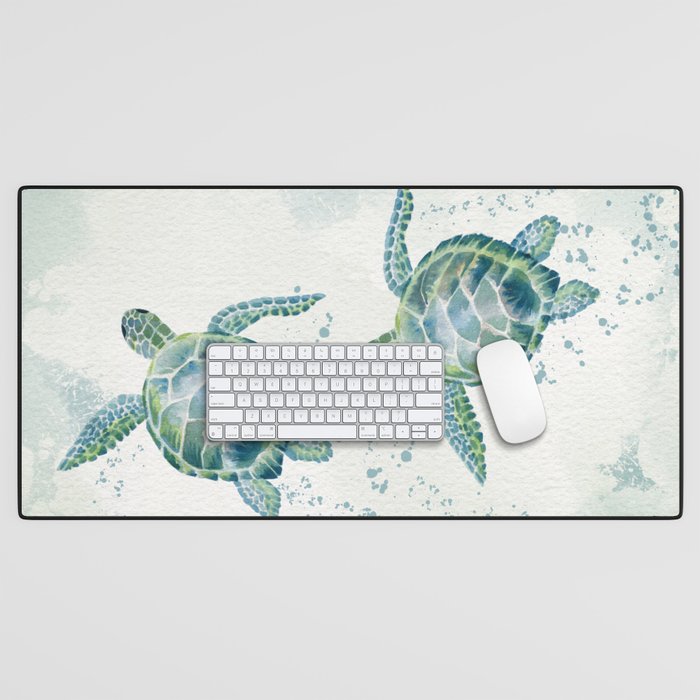 Two Sea Turtles  Desk Mat Gallery Image 1