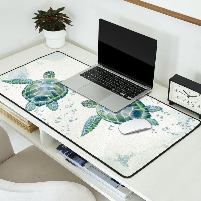 Two Sea Turtles  Desk Mat Gallery Image 2
