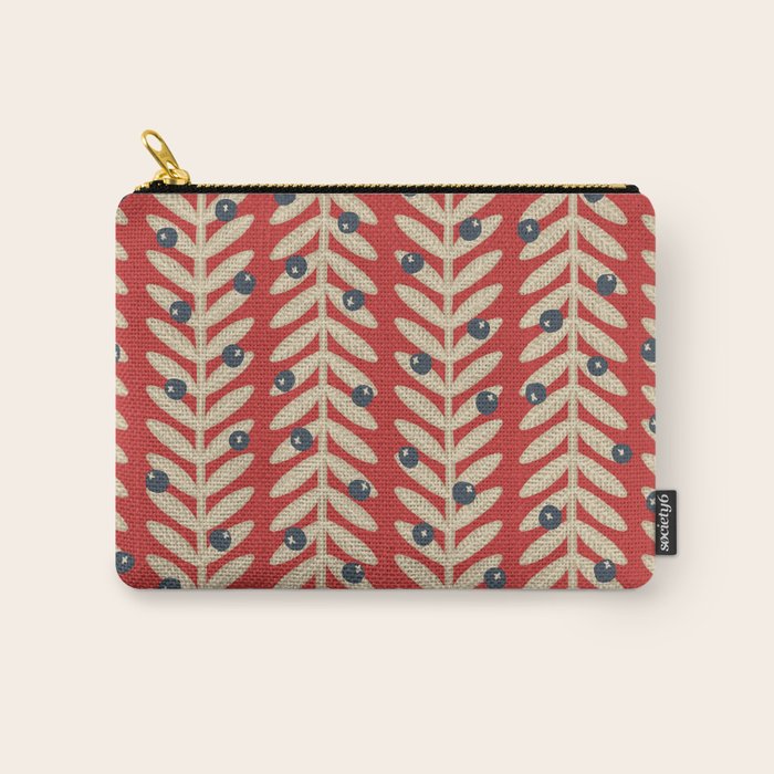 Festive Berries / Red, Beige & Blue Carry All Pouch Gallery Image 1