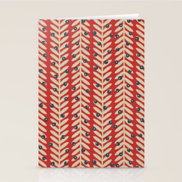 Festive Berries / Red, Beige & Blue Stationery Card Gallery Image 2