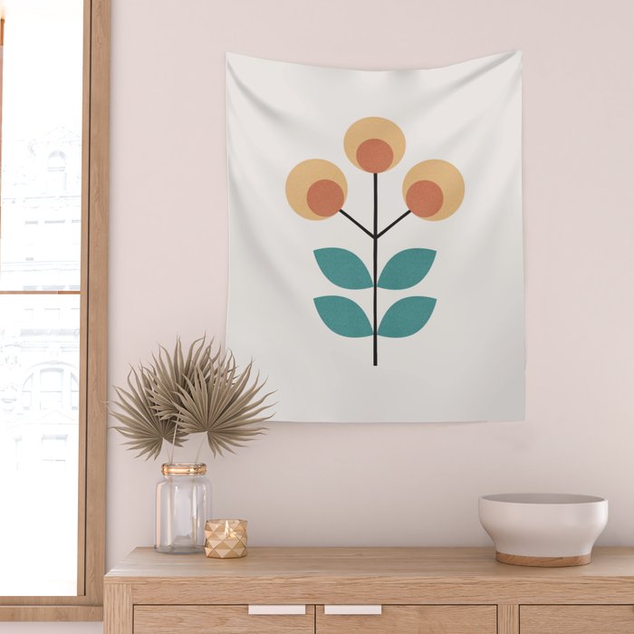 Retro Flower 1-1 Wall Tapestry Gallery Image 2