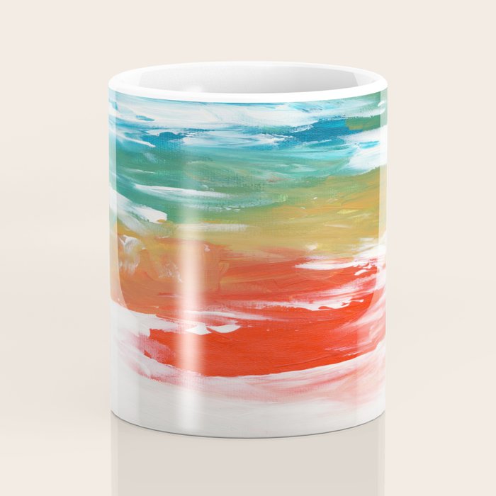 Ejaaz Haniff Colorful Abstract Acrylic Painting 'Storm In Paradise' Coffee Mug Gallery Image 4