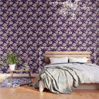 Dahlia Flowers Pattern - Purple and Yellow Wallpaper Gallery Image 3