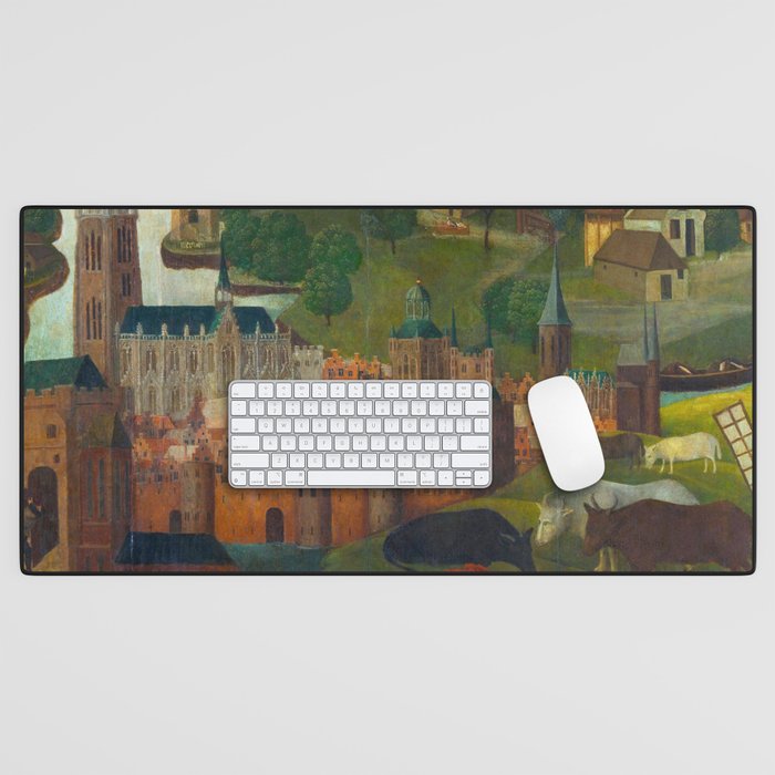 The Saint Elizabethâs Day Flood (c. 1490 - c. 1495) by Master of the St Elizabeth Panels  Desk Mat Gallery Image 1