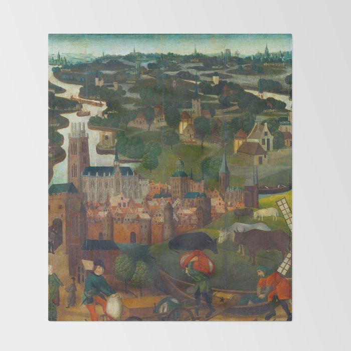 The Saint Elizabethâs Day Flood (c. 1490 - c. 1495) by Master of the St Elizabeth Panels  Throw Blanket Gallery Image 2