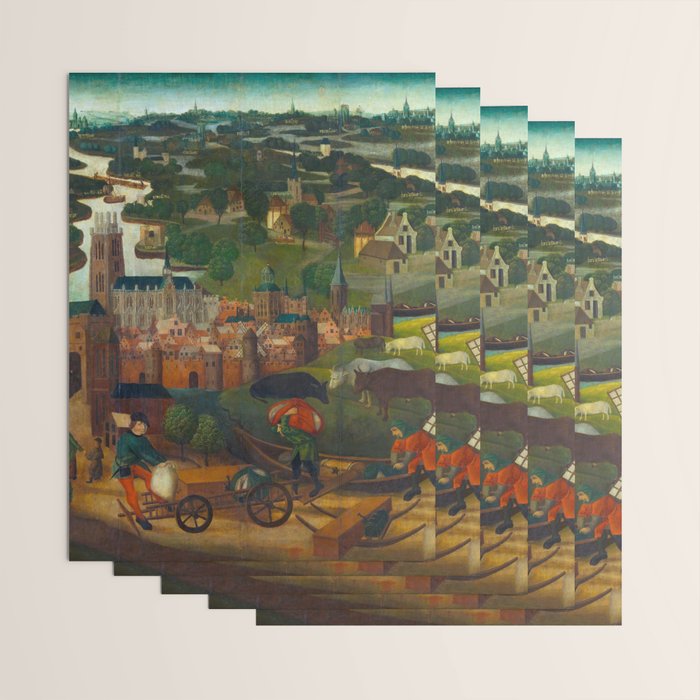The Saint Elizabethâs Day Flood (c. 1490 - c. 1495) by Master of the St Elizabeth Panels  Wrapping Paper Gallery Image 3