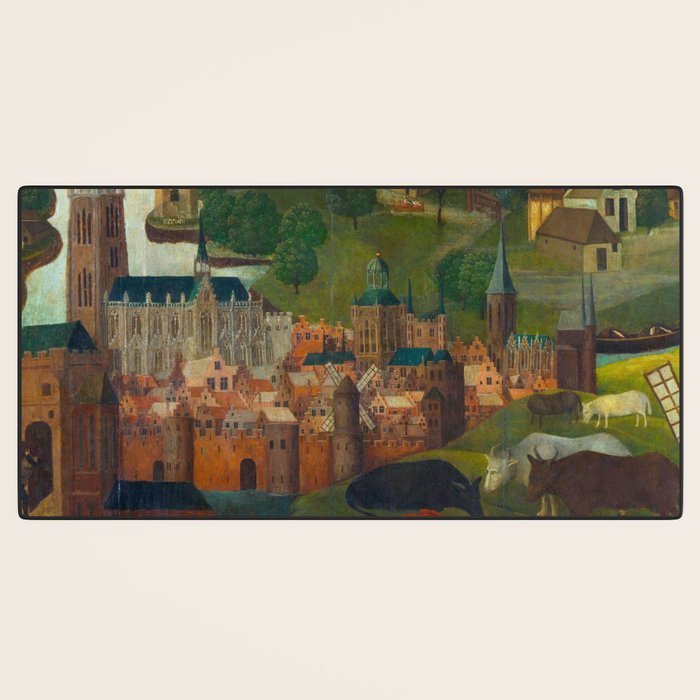 The Saint Elizabethâs Day Flood (c. 1490 - c. 1495) by Master of the St Elizabeth Panels  Desk Mat Gallery Image 3