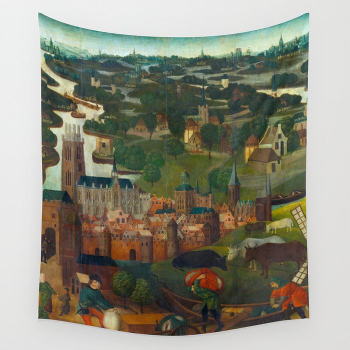 The Saint Elizabethâs Day Flood (c. 1490 - c. 1495) by Master of the St Elizabeth Panels  Wall Tapestry Gallery Image 4