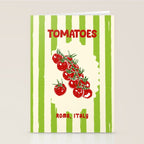 Green Retro Stripes Tomatoes Stationery Card Gallery Image 2
